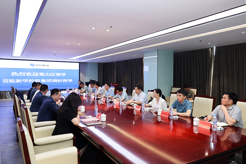 合肥市蜀山區(qū)委副書記、區(qū)長楊森一行深入新華控股集團(tuán)調(diào)研指導(dǎo)